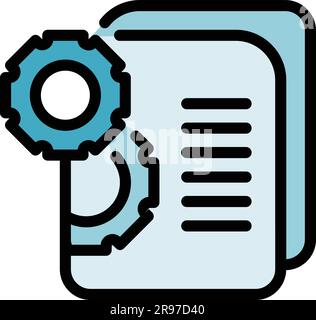 Marketing documents icon. Outline Marketing documents vector icon for web design isolated on white background color flat Stock Vector