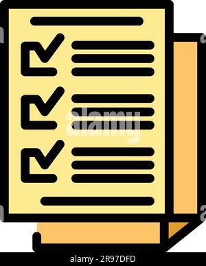 Management to do list icon outline vector. Online office. Project teamwork color flat Stock Vector