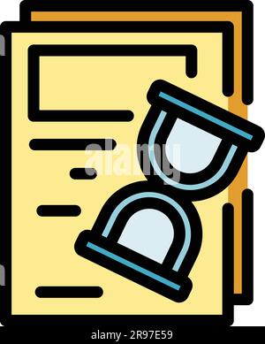 Management time icon outline vector. Job project. Manage teamwork color flat Stock Vector