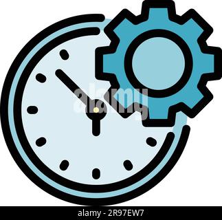 Time management icon outline vector. Business online. Work project color flat Stock Vector