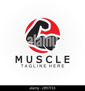 Biceps muscle icon logo vector design template. Stock Vector