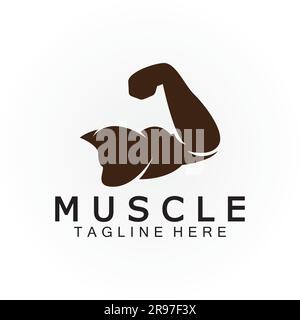 Biceps muscle icon logo vector design template. Stock Vector