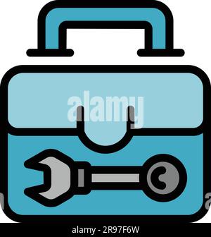 Repair air conditioner box icon. Outline Repair air conditioner box vector icon for web design isolated on white background color flat Stock Vector