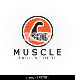 Biceps muscle icon logo vector design template. Stock Vector