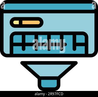 Repair air conditioner heat icon. Outline Repair air conditioner heat vector icon for web design isolated on white background color flat Stock Vector