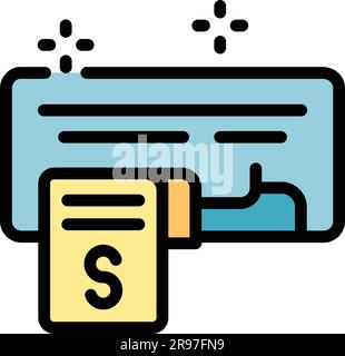 Repair air conditioner payment icon. Outline Repair air conditioner payment vector icon for web design isolated on white background color flat Stock Vector