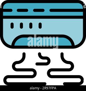 Repair air conditioner home icon. Outline Repair air conditioner home vector icon for web design isolated on white background color flat Stock Vector