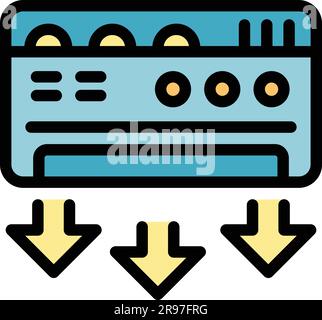 Repair air conditioner forced icon. Outline Repair air conditioner forced vector icon for web design isolated on white background color flat Stock Vector
