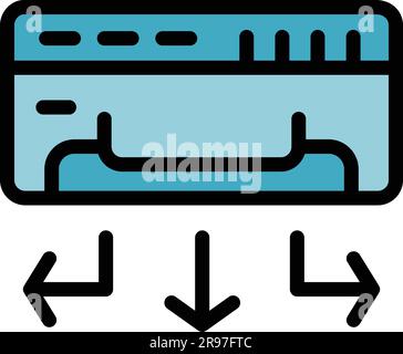 Repair air conditioner service icon. Outline Repair air conditioner service vector icon for web design isolated on white background color flat Stock Vector