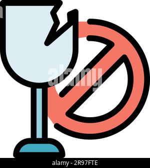 Broken glass wine thin line icon Stock Vector Image & Art - Alamy