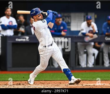 Nico Hoerner #2 of the Chicago Cubs during the 2023 MLB London Series match  St. Louis Cardinals vs Chicago Cubs at London Stadium, London, United  Kingdom, 24th June 2023 (Photo by Craig