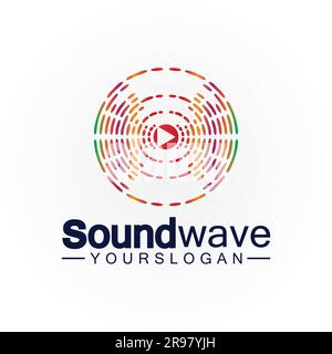 Sound wave logo and symbol vector Stock Vector