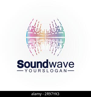 Sound wave logo and symbol vector Stock Vector