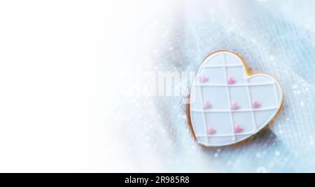 Gingerbread heart on a white background Stock Photo