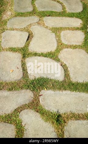 Artistic stone path in the garden Stock Photo