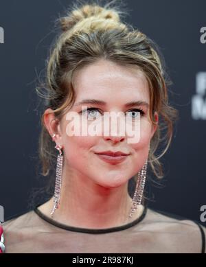 Munich, Germany. 23rd June, 2023. Leonie Brill, actress, comes to the Gasteig HP8 for the opening of the Munich Film Festival. The film festival opens this year with the film 'The Persian Version' and shows films from around the world until 01.07.2023. Credit: Sven Hoppe/dpa/Alamy Live News Stock Photo
