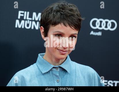 Munich, Germany. 23rd June, 2023. Julia Koschitz, actress, comes to the Gasteig HP8 for the opening of the Munich Film Festival. The film festival opens this year with the film 'The Persian Version' and shows films from around the world until 01.07.2023. Credit: Sven Hoppe/dpa/Alamy Live News Stock Photo