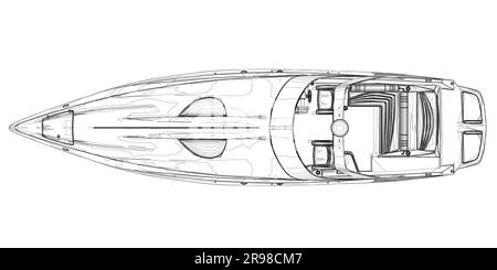 Stylized vector illustration of drawings of a speedboat Stock Vector Image  & Art - Alamy