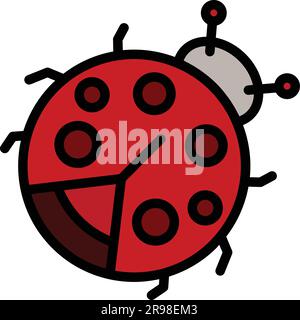 Ladybug icon. Outline Ladybug vector icon for web design isolated on white background color flat Stock Vector