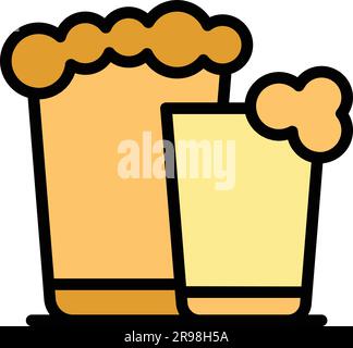 Beer glasses icon outline vector. Glass mug. Bar pub color flat Stock Vector