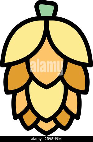 Beer plant icon outline vector. Bar pub. Malt wheat color flat Stock Vector