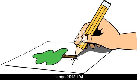 Hand drawing with pencil. Side view. Vector clipart. Stock Vector