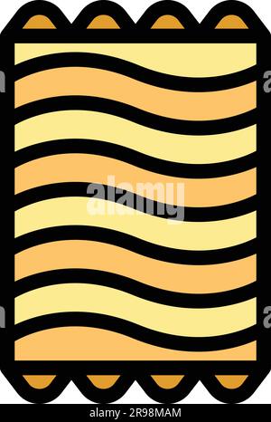 Inflatable mattress icon outline vector. Air pool bed. Sea water float mat color flat Stock Vector