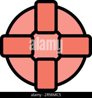 Sea lifebuoy icon outline vector. Rescue ring. Safety life buoy color flat Stock Vector