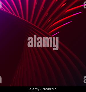 Beautiful purple pink abstract magical energy electric spiral twisted cosmic fire lattices of lines, stripes, sticks, rods of brilliant glowing on a p Stock Vector