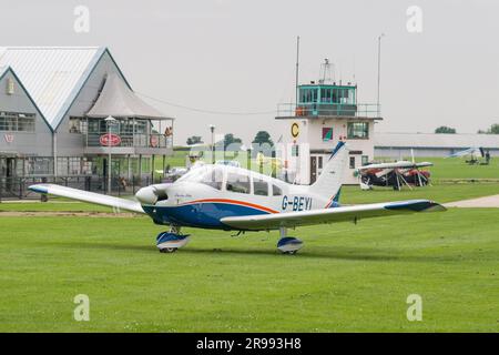 A Piper PA-28-180 Cherokee Archer at Sywell aerodrome Stock Photo