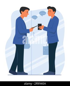 Two Businessmen Discussing for Business Connection Concept Illustration Stock Vector