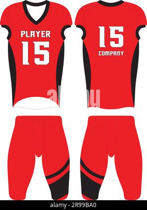 American Football Jersey Uniforms Mock Ups Design Template Front