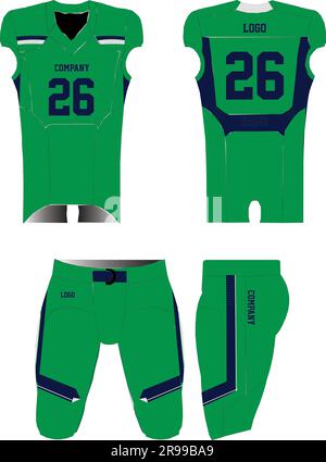 American Football Uniform Mock ups Templates front and back view fully ...