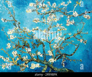 Vincent van Gogh's Almond blossom  famous painting. Original from Wikimedia Commons. Stock Photo