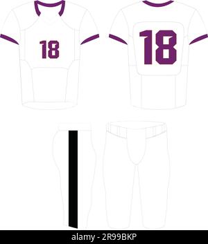 American Football Uniform Mock ups Templates front and back view fully ...