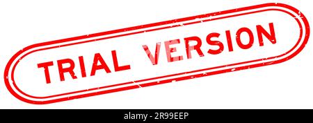 Grunge red trial version word rubber seal stamp on white background Stock Vector