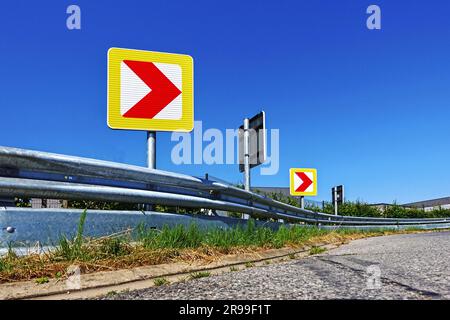 Guardrail with protection for motorcyclists Stock Photo