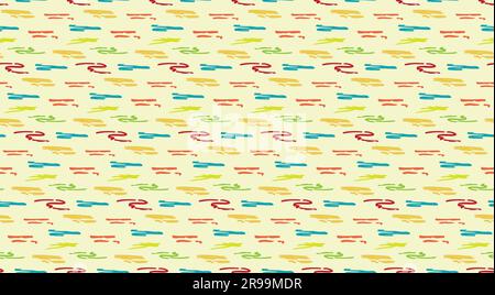 Wavy doodle seamless pattern. Bold ink lines ornament. Hand drawn color rough brush drawing. Smears scribbles grunge style wrapping paper. Vintage Stock Vector