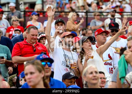 Fans during the 2023 MLB London Series match St. Louis Cardinals vs Chicago Cubs at London Stadium, London, United Kingdom. 25th June, 2023. (Photo by Craig Thomas/News Images) in London, United Kingdom on 6/25/2023. (Photo by Craig Thomas/News Images/Sipa USA) Credit: Sipa USA/Alamy Live News Stock Photo