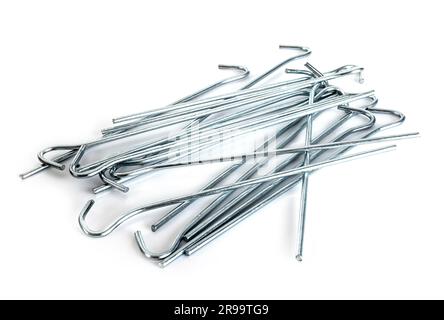 tent peg in front of white background, Stock Photo