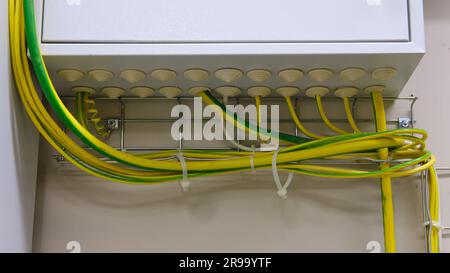 Proper cable management is essential for maintaining a large network of servers. Stock Photo