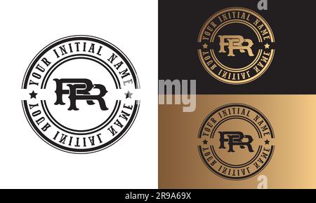Luxury Initial RR Monogram Letter Text Logo Streetwear Fashion RR Initial Logotype Traditional Initial Font Stock Vector