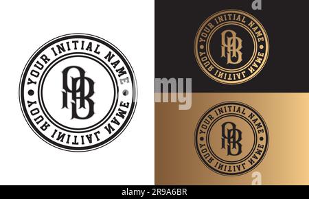 Luxury Initial AB or BA Monogram Letter Text Logo Streetwear Fashion AB Initial Logotype Traditional Initial Font Stock Vector