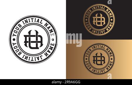 Luxury Initial AU or UA Monogram Letter Text Logo Streetwear Fashion AU Initial Logotype Traditional Initial Font Stock Vector