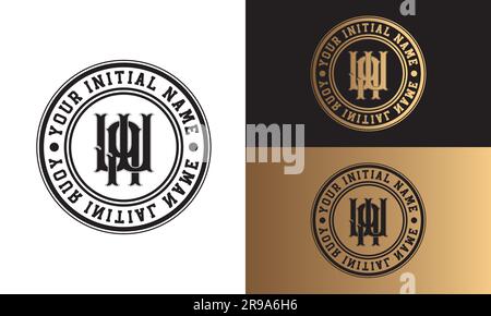 Luxury Initial WA or AW Monogram Letter Text Logo Streetwear Fashion WA Initial Logotype Traditional Inital Font Stock Vector