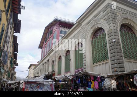 Florence, Italy - 22 Nov, 2022: Exterior of the Mercato Centrale food market Stock Photo