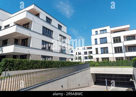 Modern apartment buildings with underground parking in Berlin, Germany Stock Photo