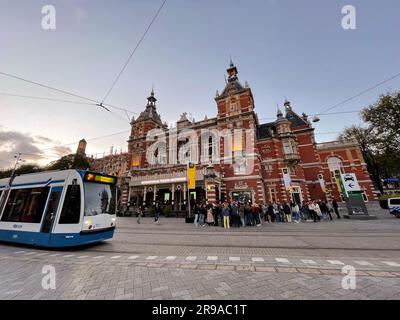 Amsterdam, NL - OCT 12, 2021: The Stadsschouwburg is a theatre building at the Leidseplein in Amsterdam, Netherlands. Stock Photo