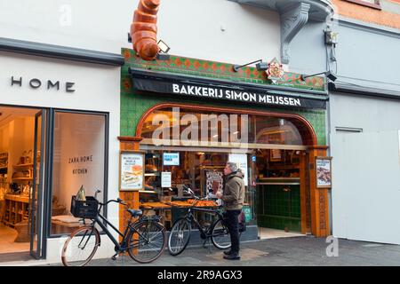 Amsterdam, NL - Oct 12 2021: Store front of Simon Meijssen bakery shop in Amsterdam, the Netherlands. Stock Photo