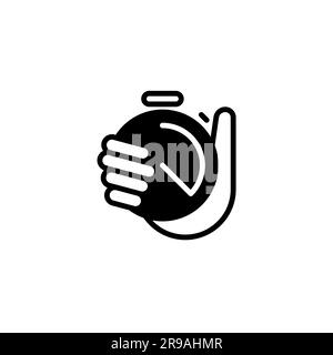 Tracking Time with a Hand Stopwatch for Efficiency Stock Vector